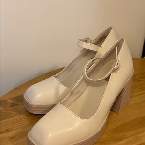 MIA Cream Mary Jane PLATFORM Block Heels